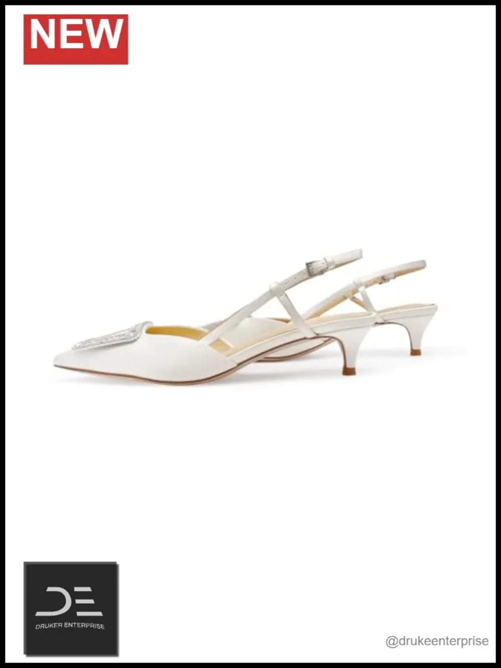 Women's Wedding Shoes Low Heel Closed Toe Bridal Ivory Cream Leather Sole